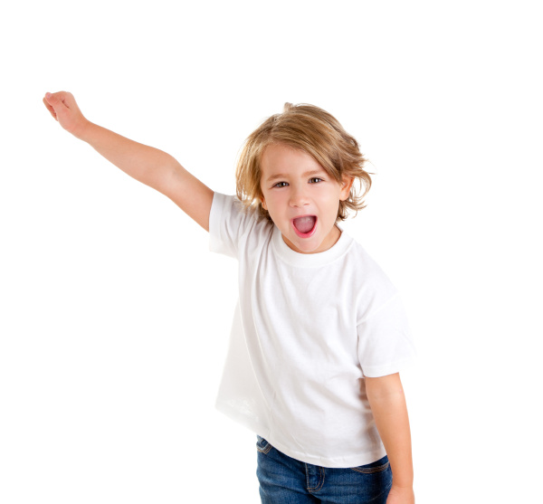 bambini bambino che urla con espressione felice mano - Stockphoto #6312561