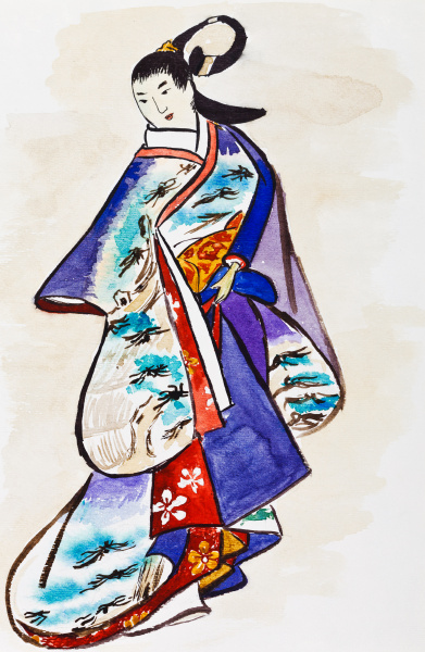 Uomo Giapponese in Kimono, Vestito Tradizionale Nazionale. Samurai. Cartone  Animato. Giocattolo Per Carta Illustrazione Vettoriale - Illustrazione di  decorazione, coltura: 209192420