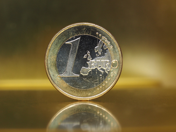 1 Euro Moneta, Unione Europea Fotografia Stock - Immagine di