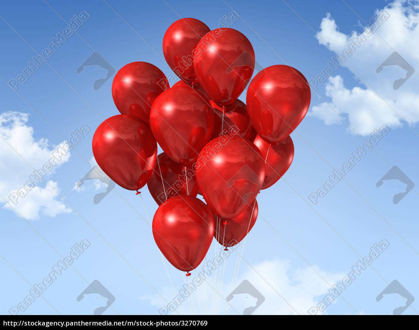 palloncini rossi su un cielo blu - Foto stock #3270769