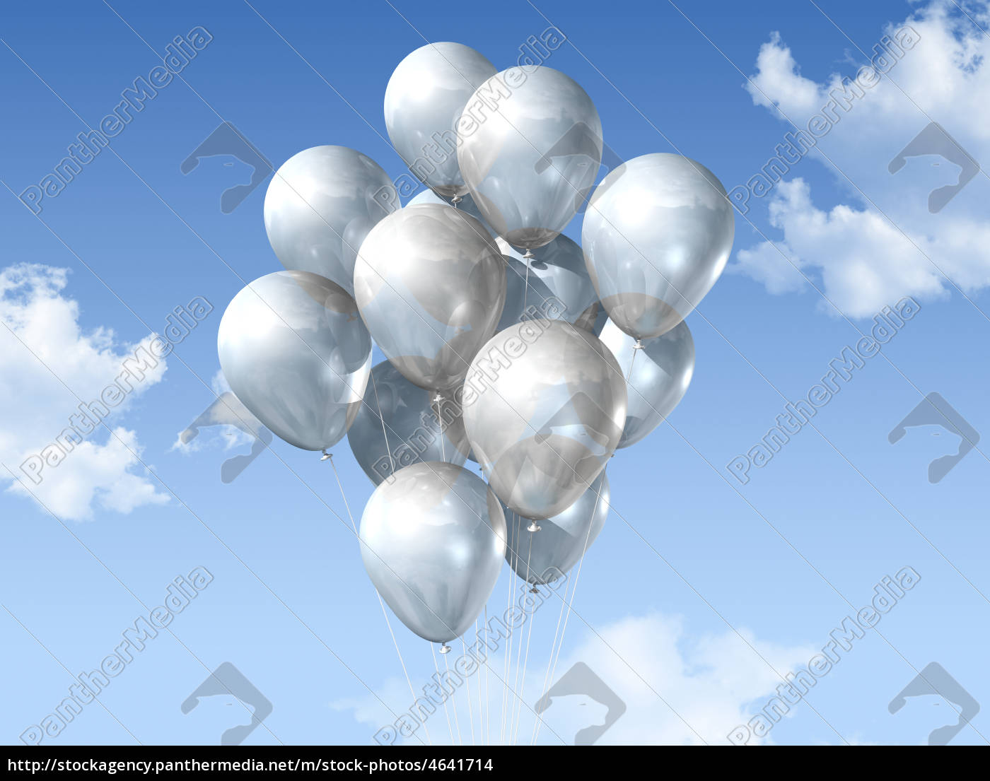 palloncini bianchi su un cielo blu - Stockphoto #4641714