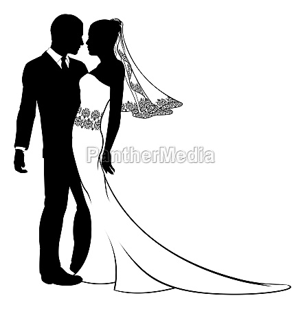 ClipArt gratuite di silhouette della sposa e dello sposo