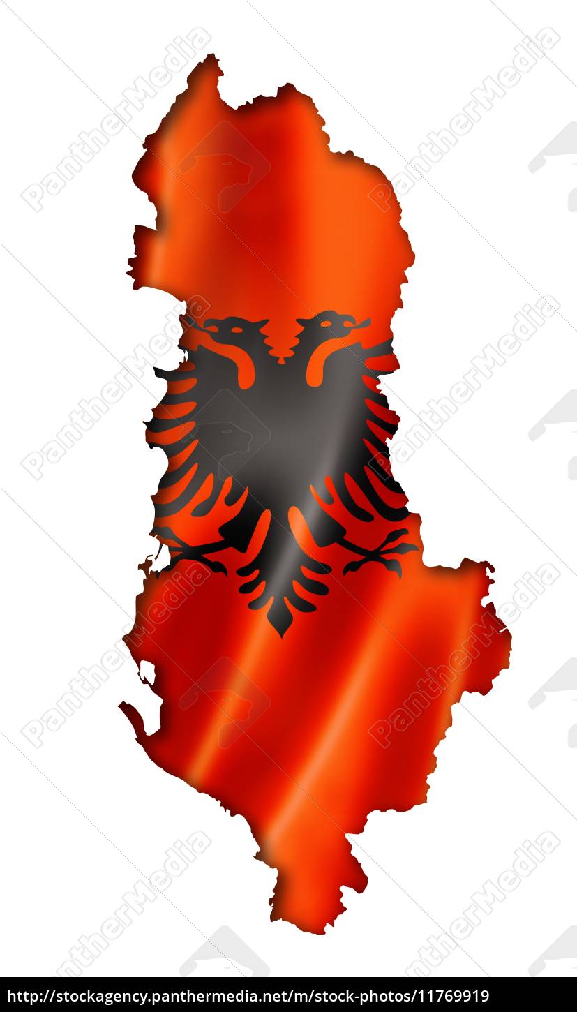 Mappa della bandiera albanese - Foto stock #11769919