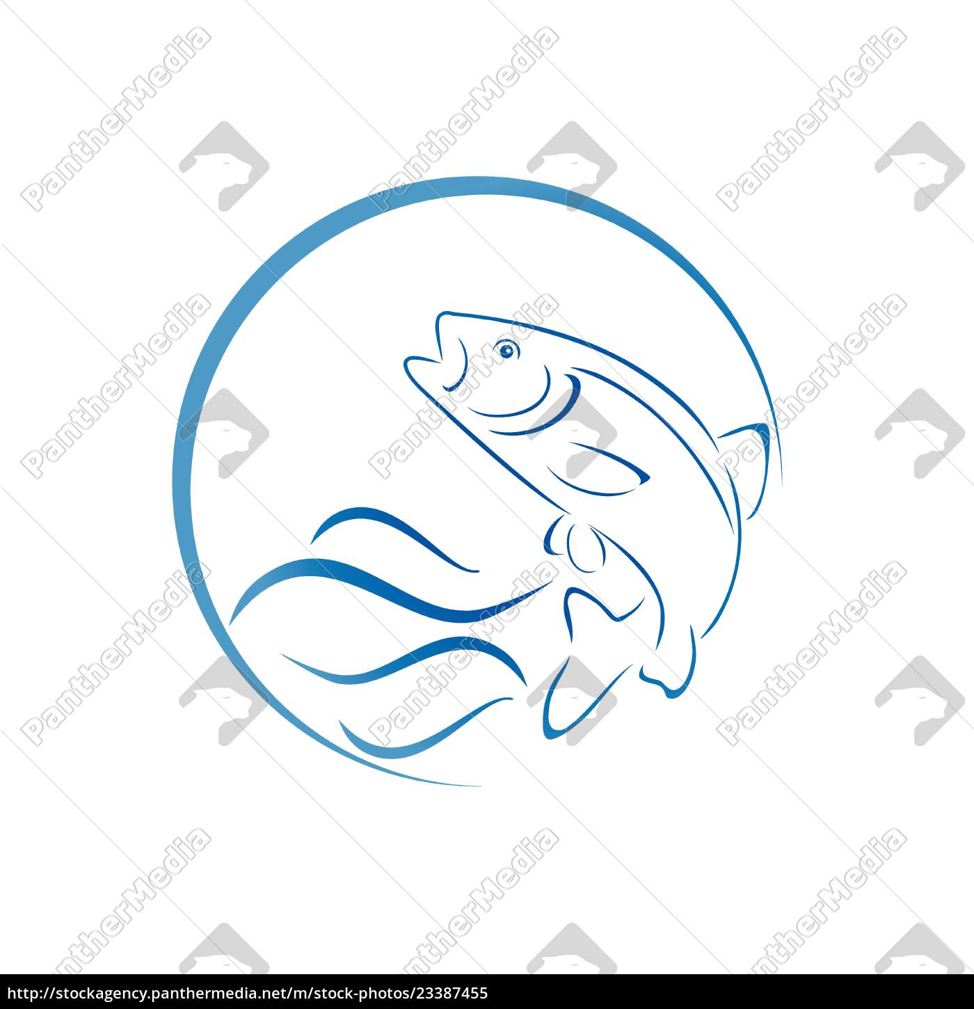 Trota Pesce Logo Pesca - Foto stock #23387455