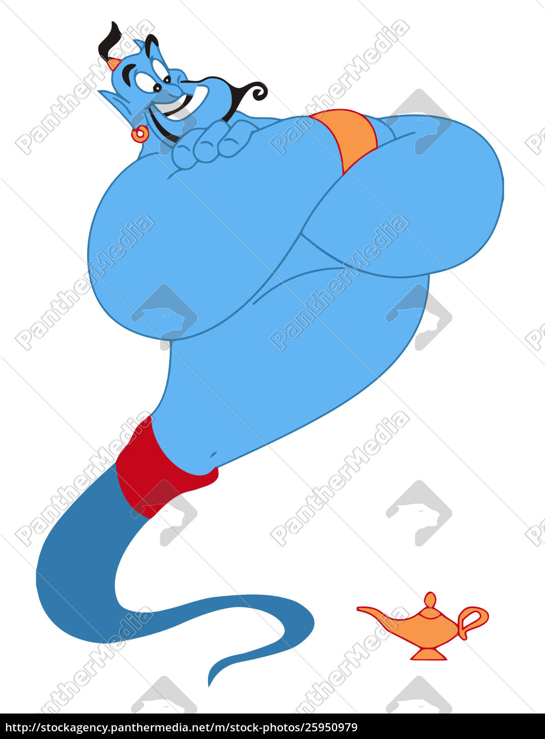 il genio aladdin desidera lampada blu colore carattere - immagine