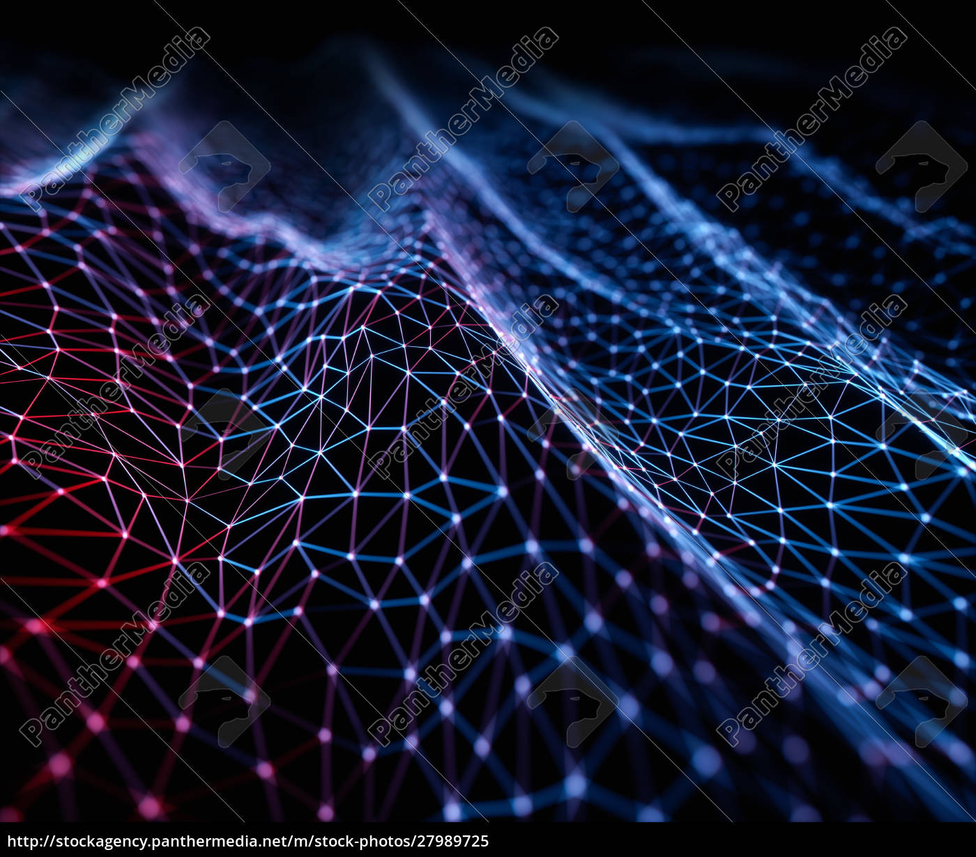 Connessione di rete ologramma 3D sfondo astratto - Foto stock #27989725